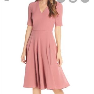 Edith City crepe fit and flair dress